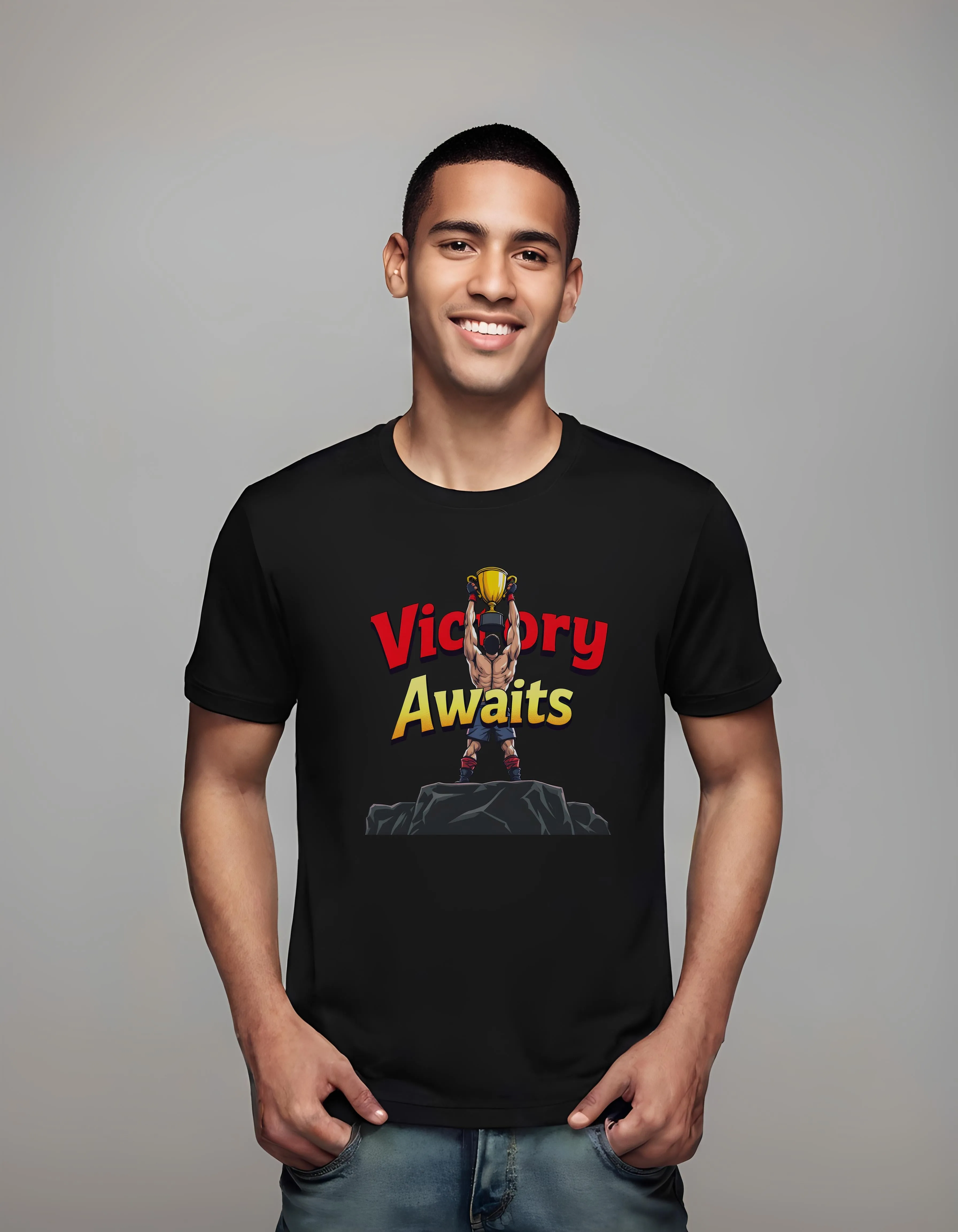 Victory Awaits Fighter Trophy Design | Classic T-Shirt (Unisex)