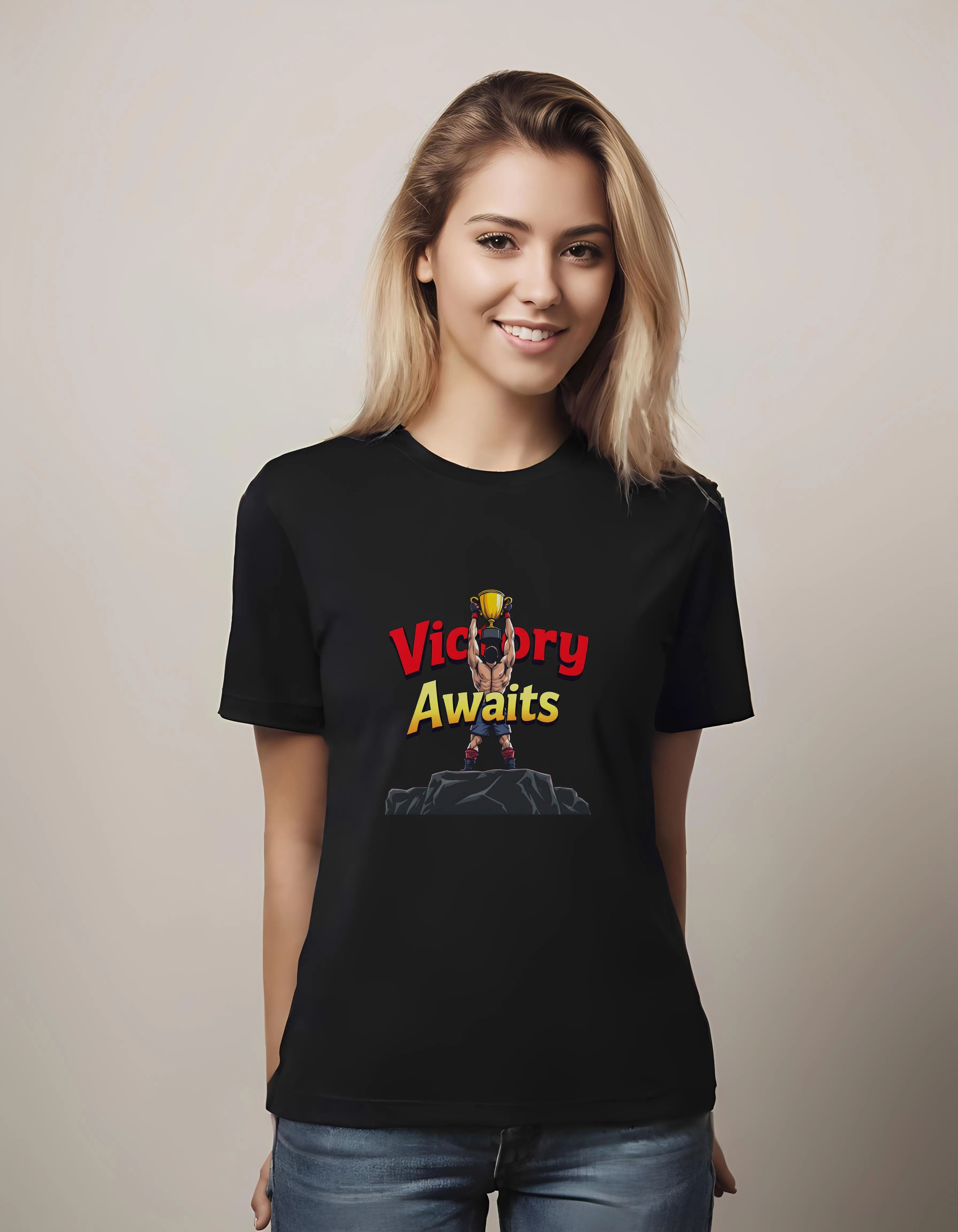 Victory Awaits Fighter Trophy Design | Classic T-Shirt (Unisex)