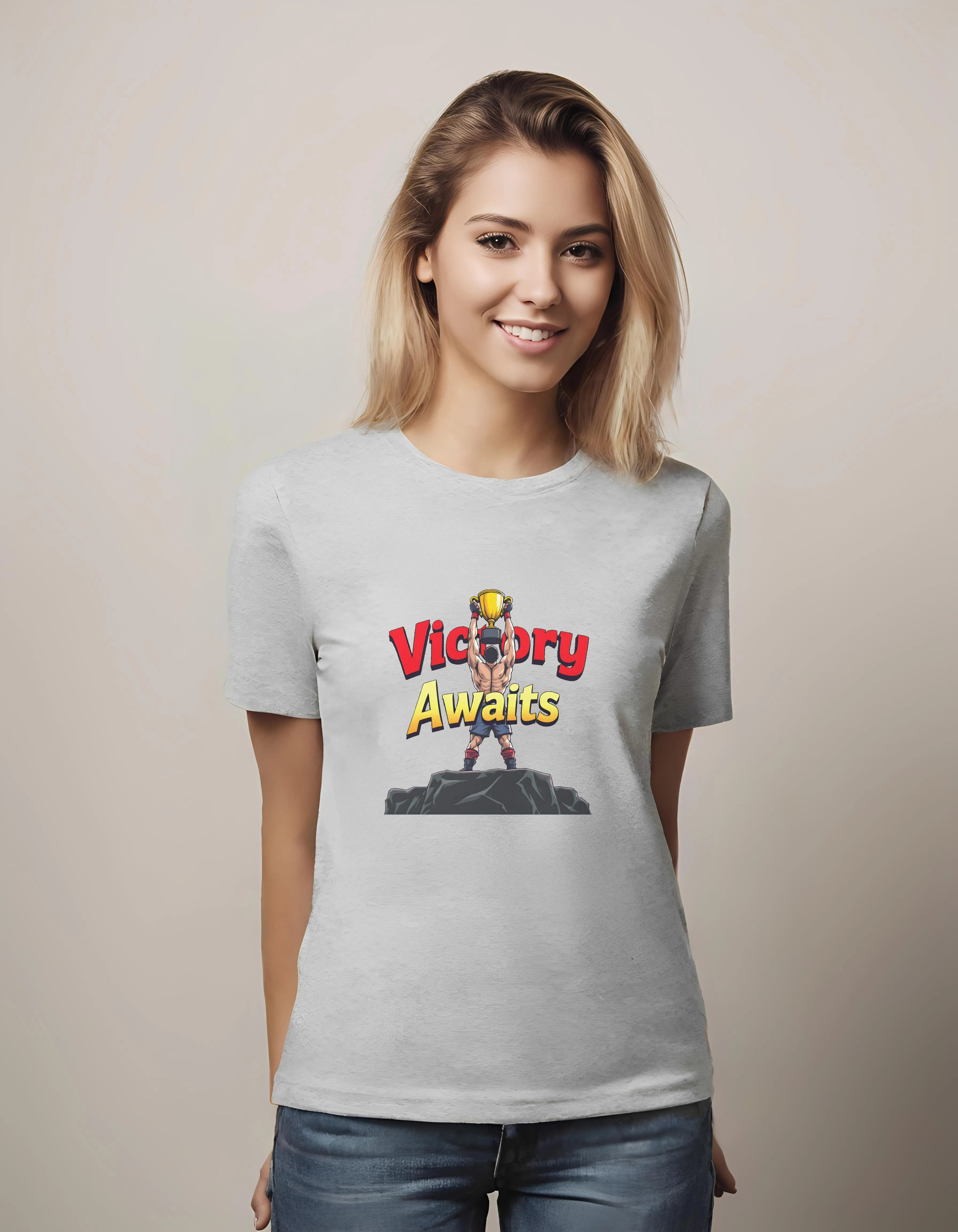 Victory Awaits Fighter Trophy Design | Classic T-Shirt (Unisex)
