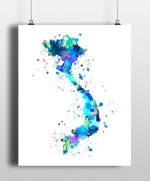 Vietnam Map Art Print - Unframed