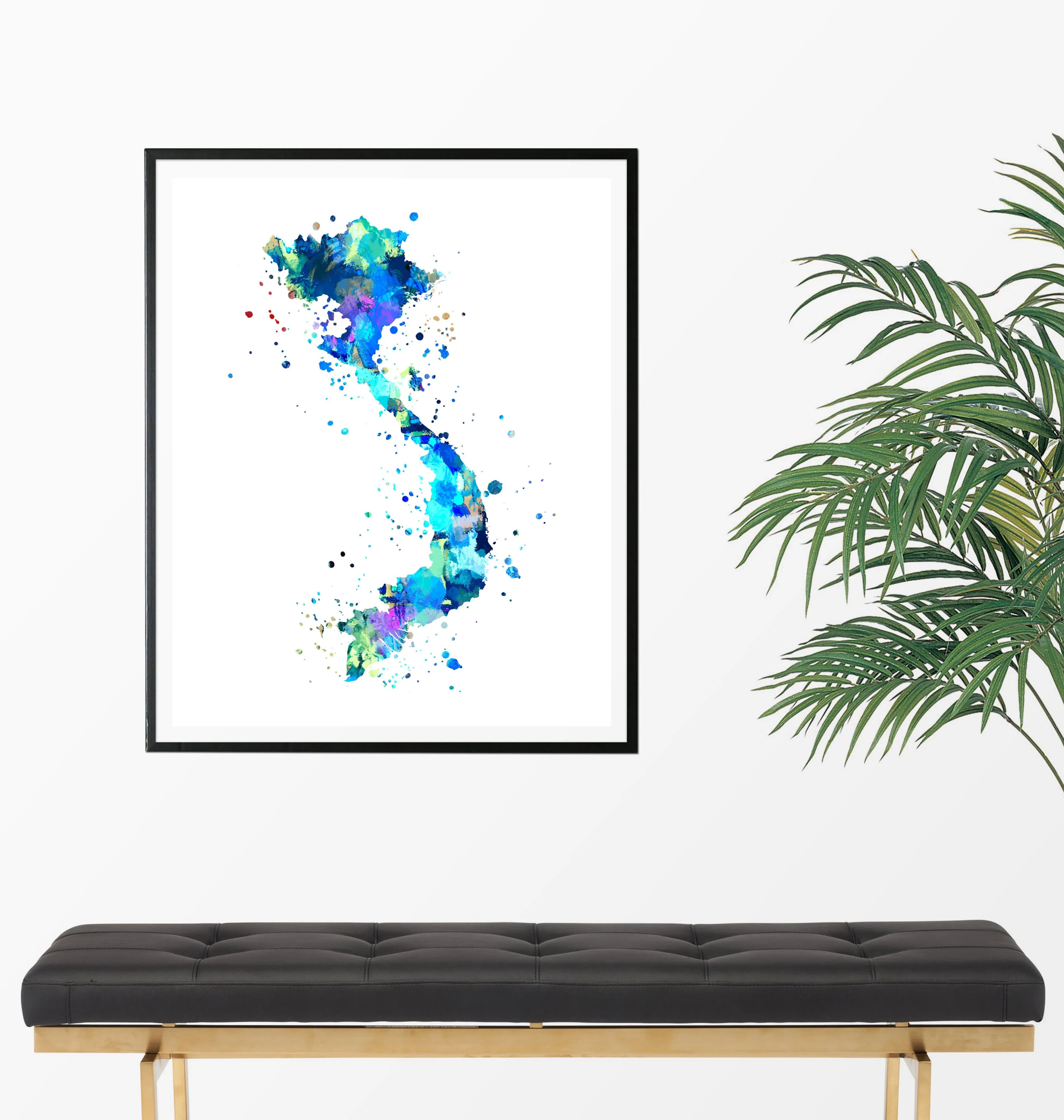 Vietnam Map Art Print - Unframed