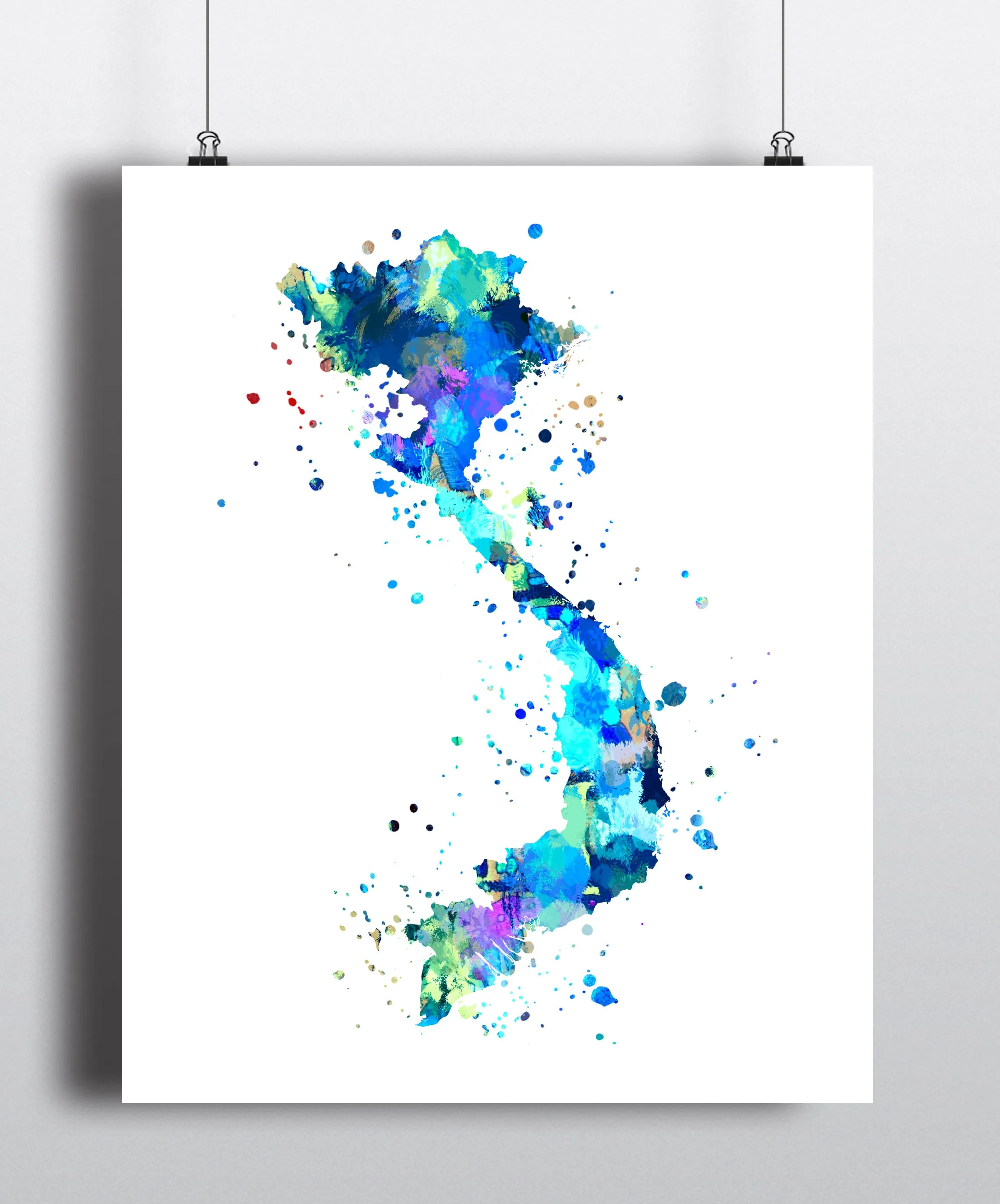 Vietnam Map Art Print - Unframed