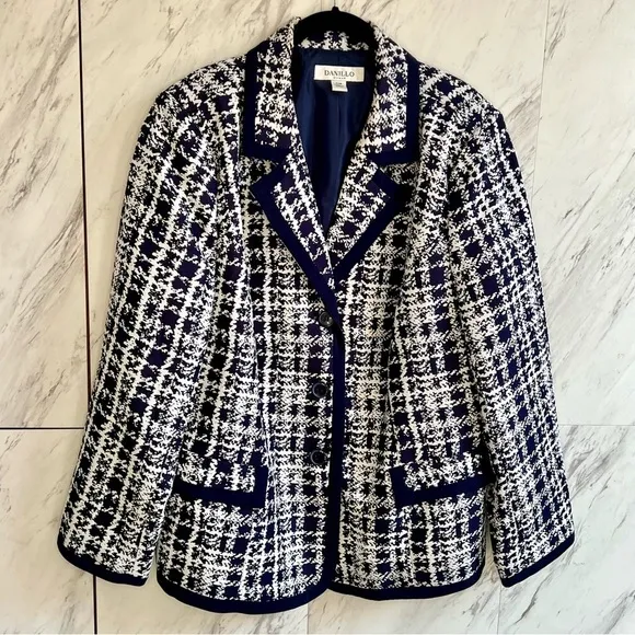 Vintage Danillo 2 Piece Tweed Print Skirt Suit SZ 20W