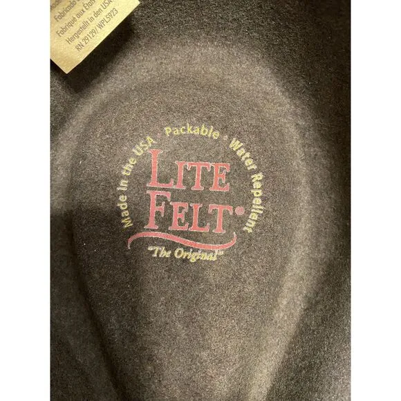 Wind River by Baily Lite Felt Cowboy Wool Packable Water Repellent USA Made sz S