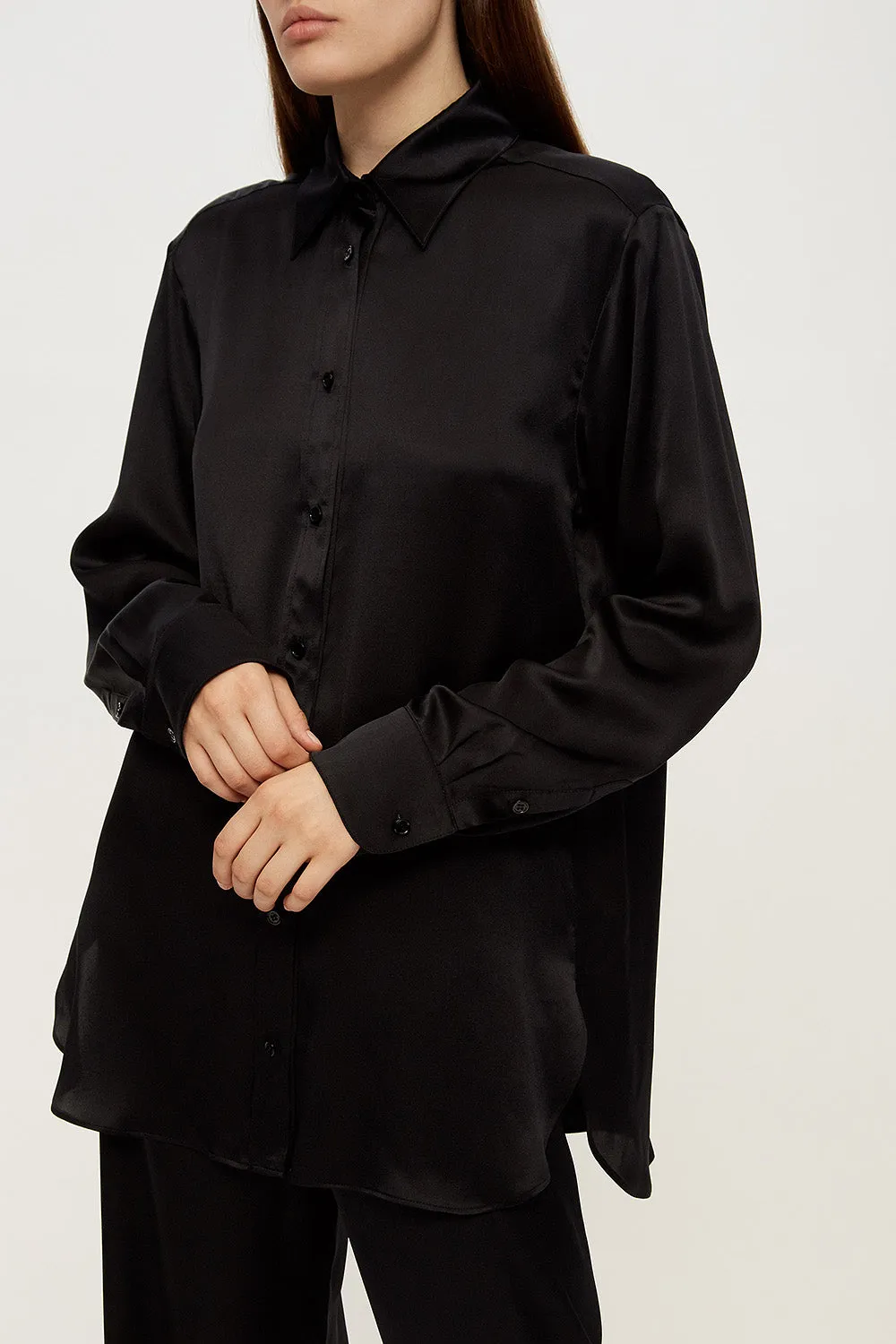 Women pajama lightweight shirt in black