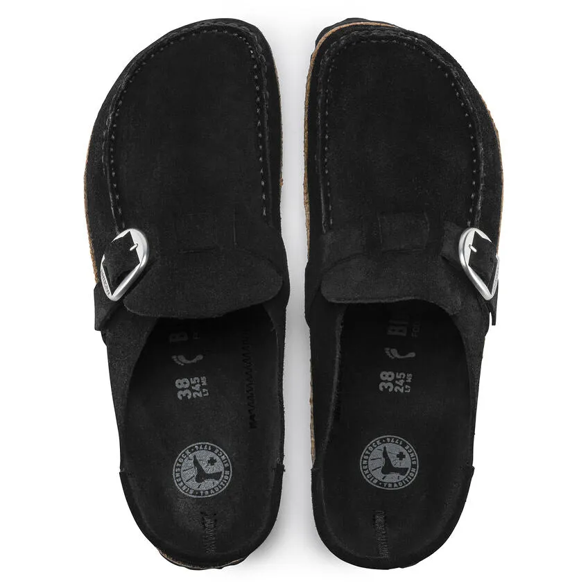 Women's Buckley Suede Leather Black Medium/Narrow