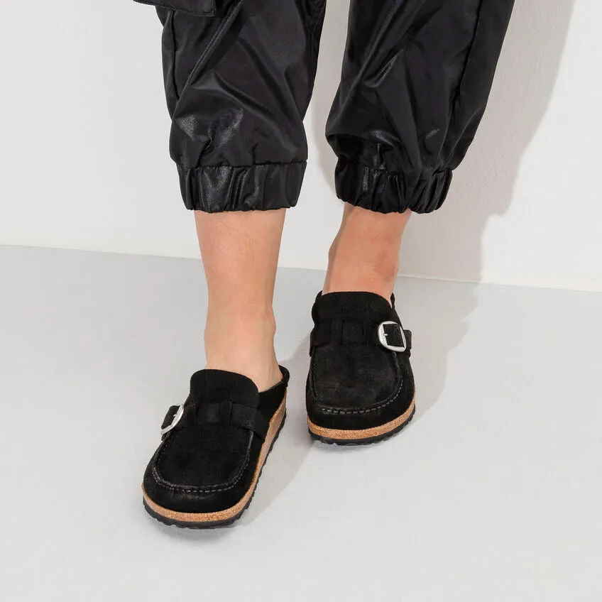 Women's Buckley Suede Leather Black Medium/Narrow