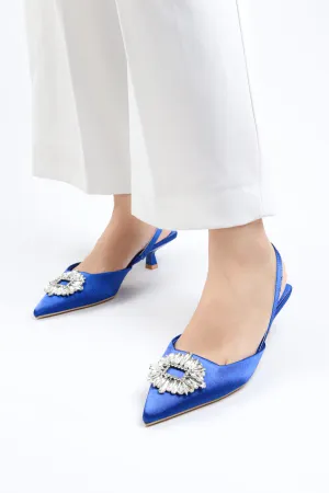 Yunai - Women's Diamond Embellished Kitten Heels